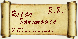 Relja Karanović vizit kartica